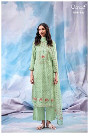My Fashion Road Ganga Fashion Faanvi Exclusive Cotton Satin Premium Suit | S5048 – A