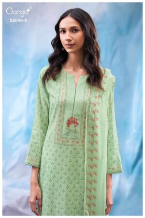 My Fashion Road Ganga Fashion Faanvi Exclusive Cotton Satin Premium Suit | S5048 – A