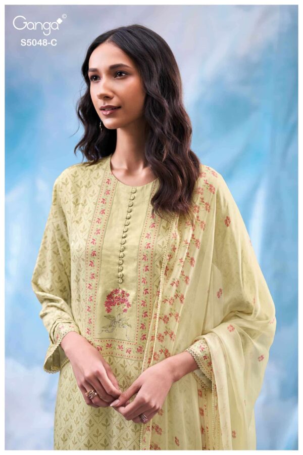 My Fashion Road Ganga Fashion Faanvi Exclusive Cotton Satin Premium Suit | S5048 – C