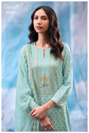 My Fashion Road Ganga Fashion Faanvi Exclusive Cotton Satin Premium Suit | S5048 – D