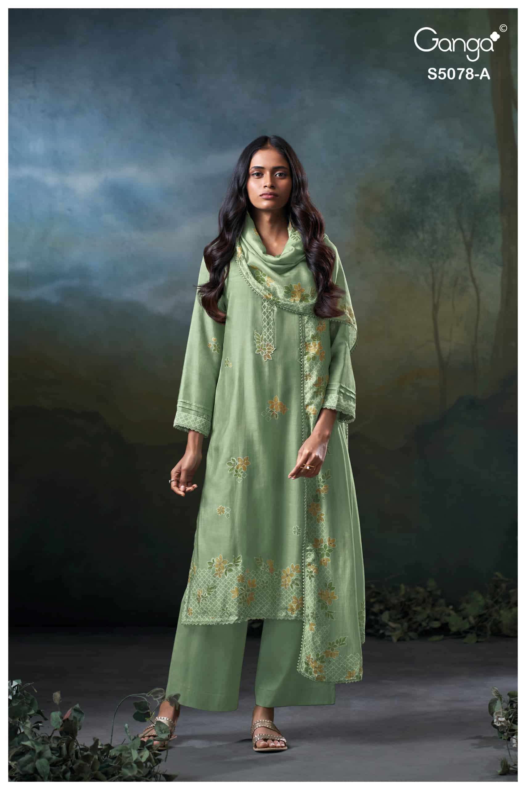 My Fashion Road Ganga Fashion Fiana Partywear Style Pure Bemberg Silk Suit | 5078 – A My Fashion Road Ganga Fashion Fiana Partywear Style Pure Bemberg Silk Suit | 5078 – A