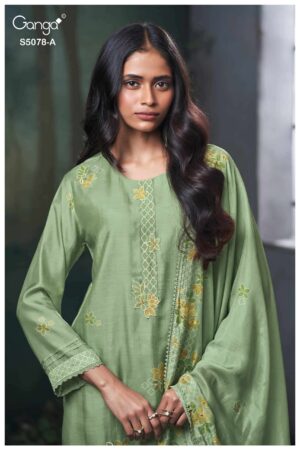 My Fashion Road Ganga Fashion Fiana Partywear Style Pure Bemberg Silk Suit | 5078 – A