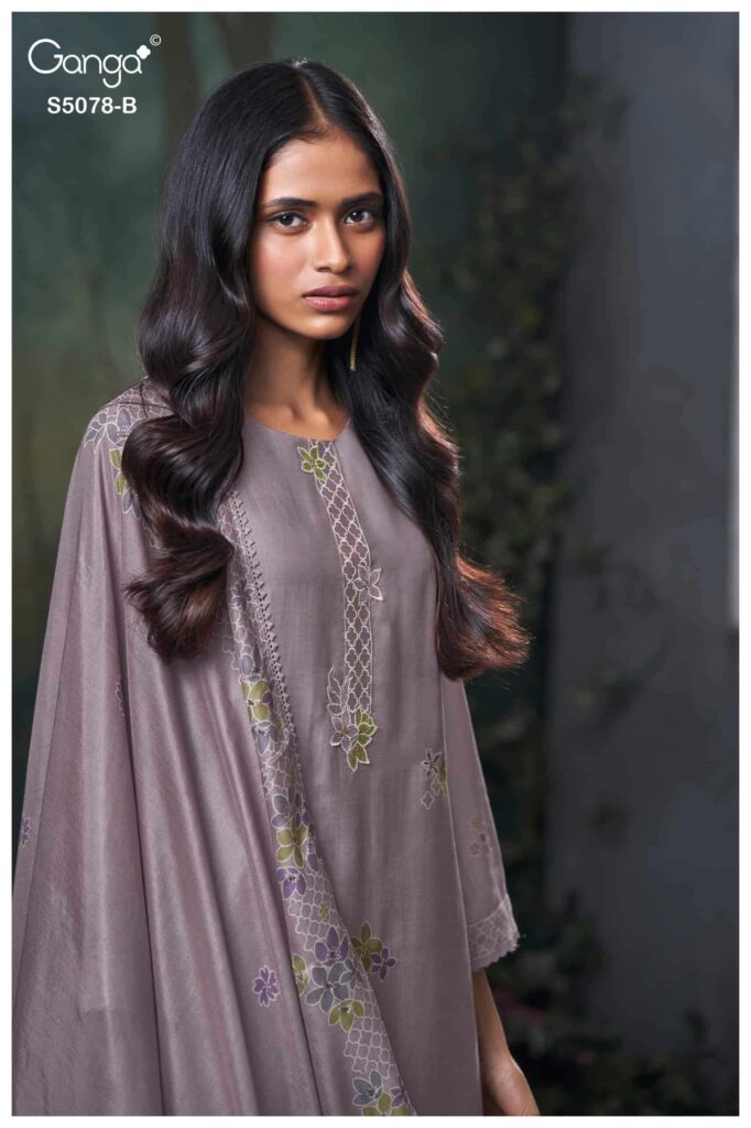 My Fashion Road Ganga Fashion Fiana Partywear Style Pure Bemberg Silk Suit | 5078 – B