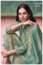 My Fashion Road Ganga Fashion Hiyana Pure Woven Silk Designer Suit Set | S5374 – F