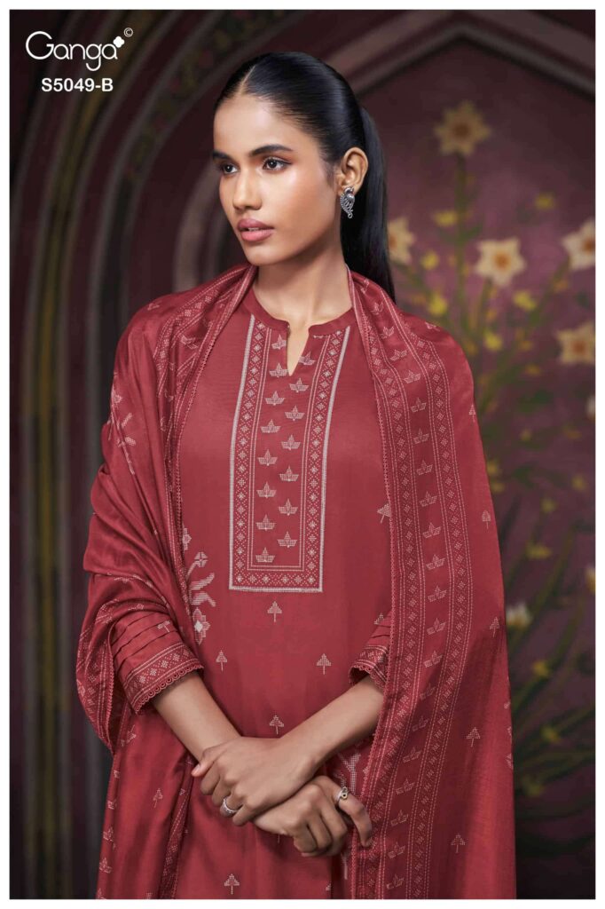 My Fashion Road Ganga Fashion Jolie Exclusive Cotton Satin Dress | S5049 – B My Fashion Road Ganga Fashion Jolie Exclusive Cotton Satin Dress | S5049 – B