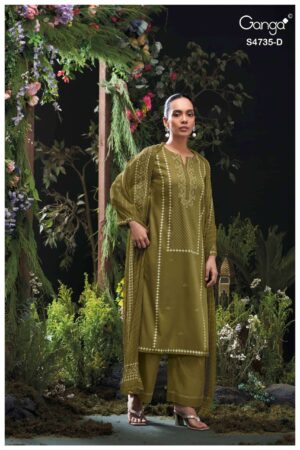 My Fashion Road Ganga Fashion Kiyanshi Fancy Cotton Satin Suit | S4735 – D