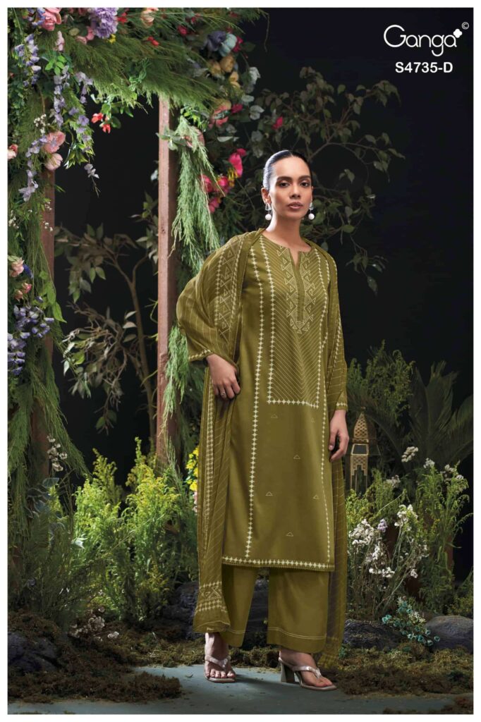 My Fashion Road Ganga Fashion Kiyanshi Fancy Cotton Satin Suit | S4735 – D
