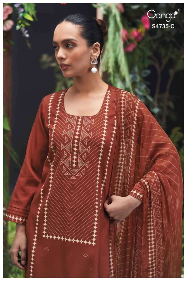 My Fashion Road Ganga Fashion Kiyanshi Fancy Cotton Satin Suit | S4735 – C