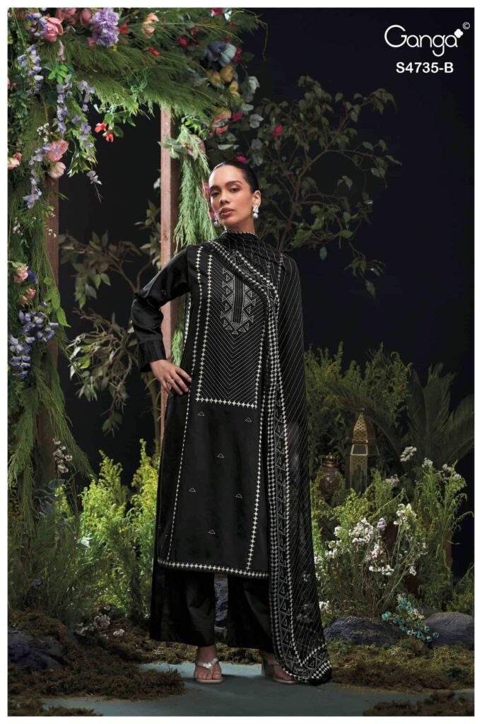 My Fashion Road Ganga Fashion Kiyanshi Fancy Cotton Satin Suit | S4735 – B