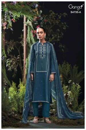 My Fashion Road Ganga Fashion Kiyanshi Fancy Cotton Satin Suit | S4735 – A My Fashion Road Ganga Fashion Kiyanshi Fancy Cotton Satin Suit | S4735 – A
