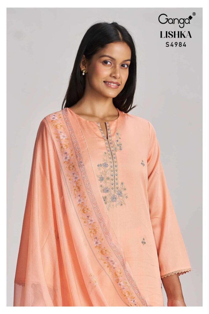 My Fashion Road Ganga Fashion Lishka Premium Cotton Satin Suit | S4984 – B My Fashion Road Ganga Fashion Lishka Premium Cotton Satin Suit | S4984 – B