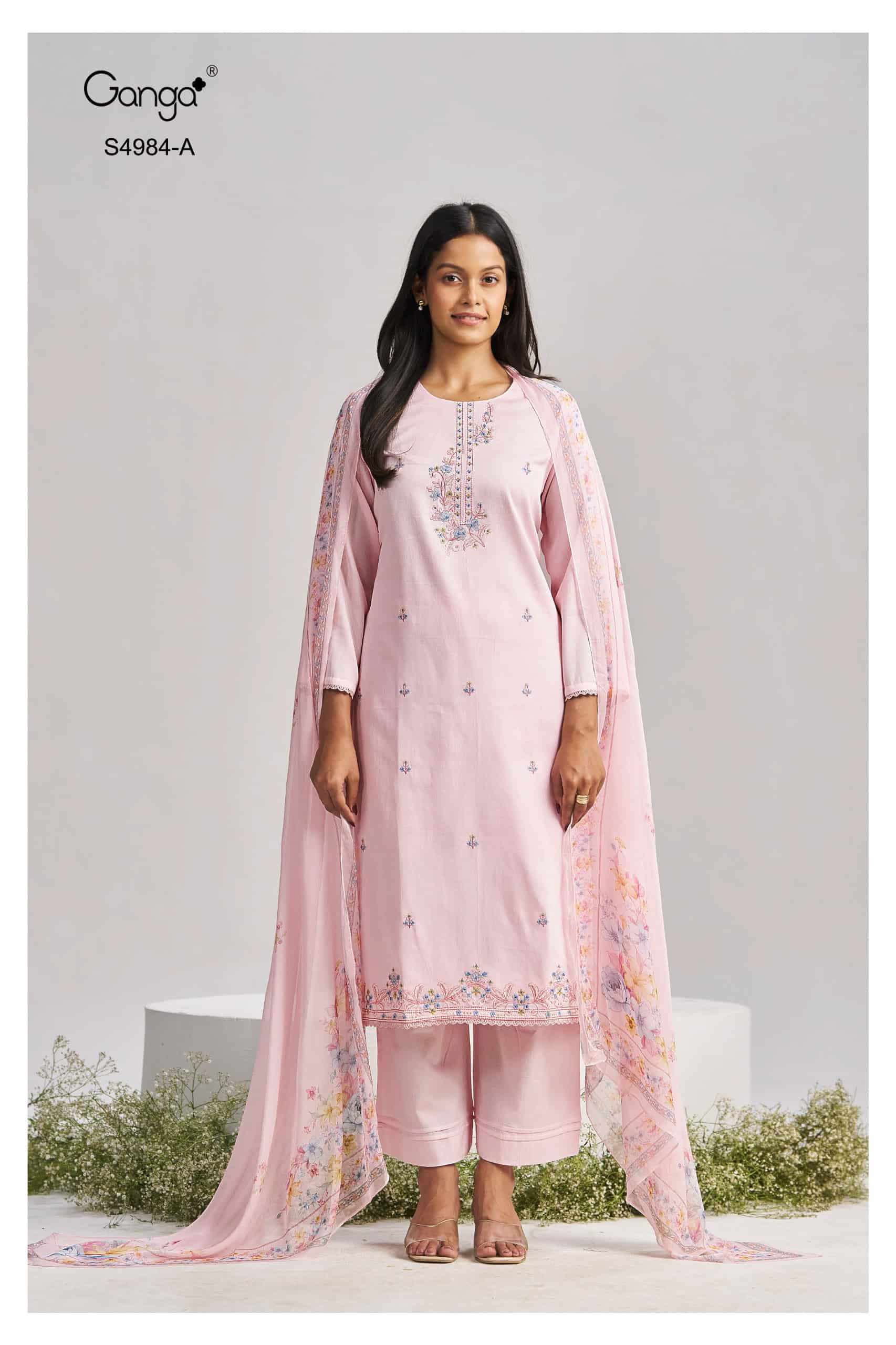 My Fashion Road Ganga Fashion Lishka Premium Cotton Satin Suit | S4984 – A My Fashion Road Ganga Fashion Lishka Premium Cotton Satin Suit | S4984 – A