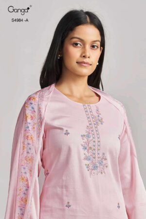 My Fashion Road Ganga Fashion Lishka Premium Cotton Satin Suit | S4984 – A
