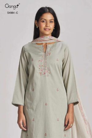 My Fashion Road Ganga Fashion Lishka Premium Cotton Satin Suit | S4984 – C