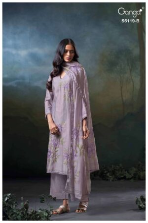 My Fashion Road Ganga Fashion Malia Pure Bemberg Silk Ladies Suit | S5119 – B