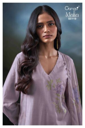 My Fashion Road Ganga Fashion Malia Pure Bemberg Silk Ladies Suit | S5119 – B