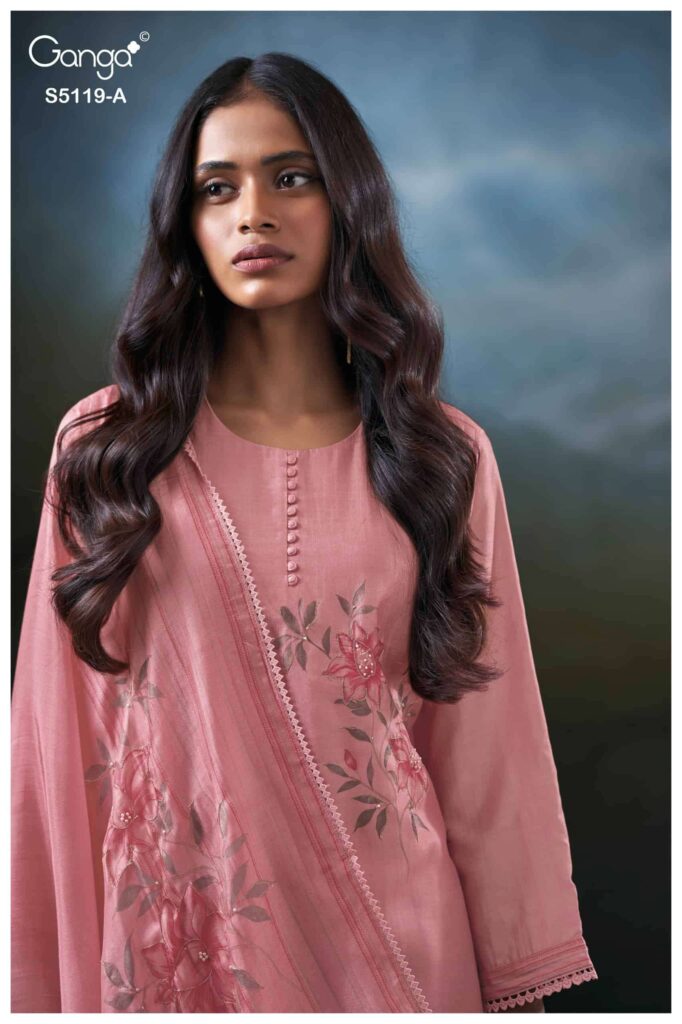 My Fashion Road Ganga Fashion Malia Pure Bemberg Silk Ladies Suit | S5119 – A