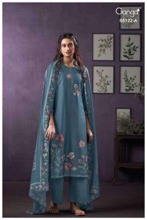 My Fashion Road Ganga Fashion Naila Pure Bemberg Silk Ladies Suit | S5122 – A