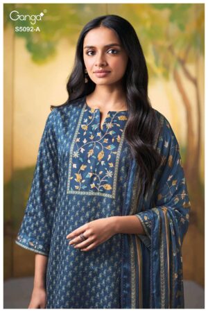 My Fashion Road Ganga Fashion Nieveka Premium Cotton Satin Suit | S5092 – A