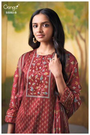 My Fashion Road Ganga Fashion Nieveka Premium Cotton Satin Suit | S5092 – B