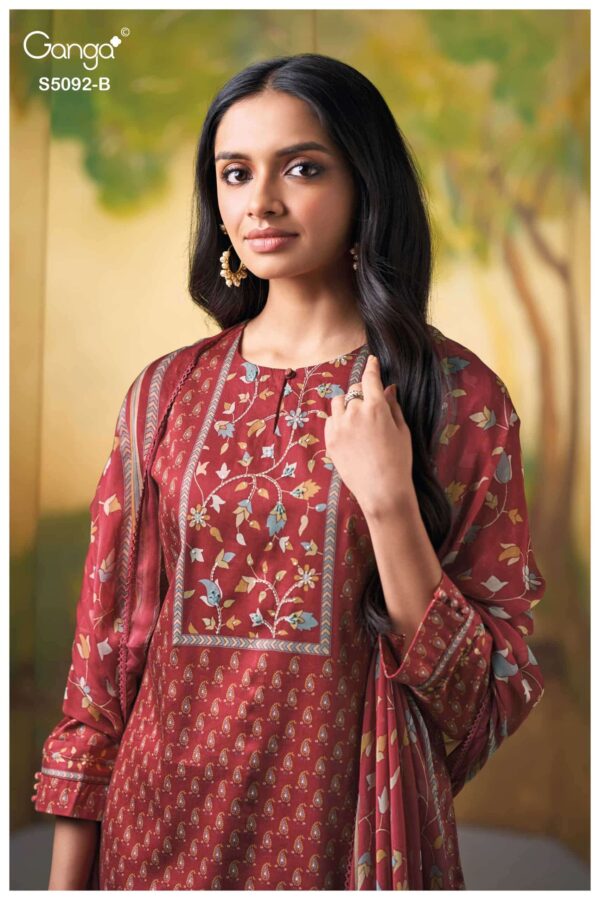 My Fashion Road Ganga Fashion Nieveka Premium Cotton Satin Suit | S5092 – B