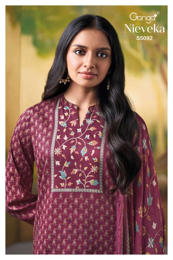 My Fashion Road Ganga Fashion Nieveka Premium Cotton Satin Suit | S5092 – D