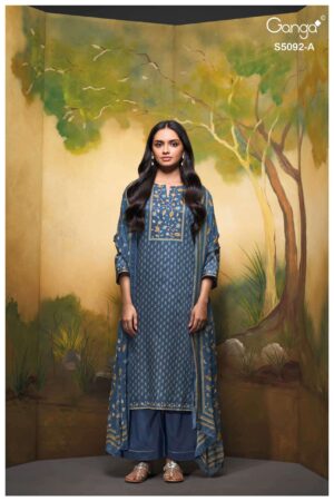 My Fashion Road Ganga Fashion Nieveka Premium Cotton Satin Suit | S5092 – A
