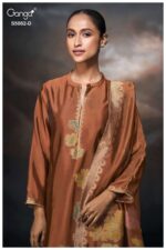 My Fashion Road Ganga Fashion Phiona Pure Woven Silk Partywear Suit | S5082 – D