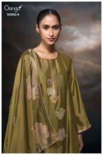 My Fashion Road Ganga Fashion Phiona Pure Woven Silk Partywear Suit | S5082 – A