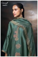 My Fashion Road Ganga Fashion Phiona Pure Woven Silk Partywear Suit | S5082 – C