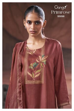 My Fashion Road Ganga Fashion Primrose Cotton Satin Ladies Suit | S5098 – B