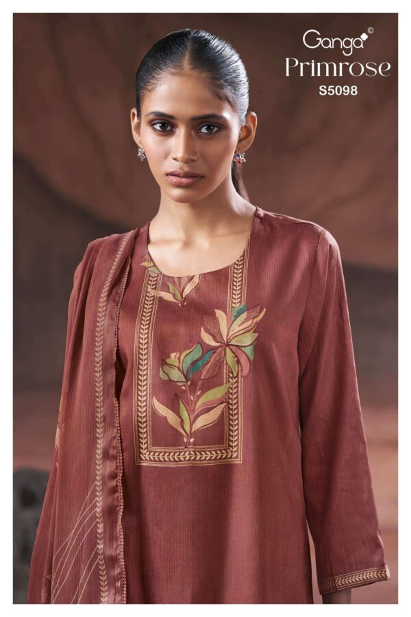 My Fashion Road Ganga Fashion Primrose Cotton Satin Ladies Suit | S5098 – B