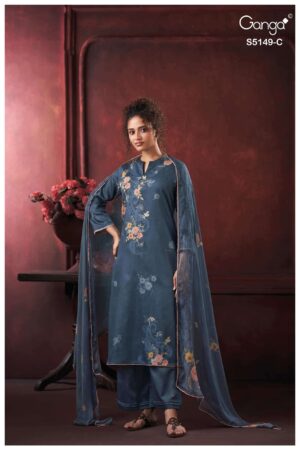 My Fashion Road Ganga Fashion Saamya Premium Cotton Satin Dress | S5149 – C