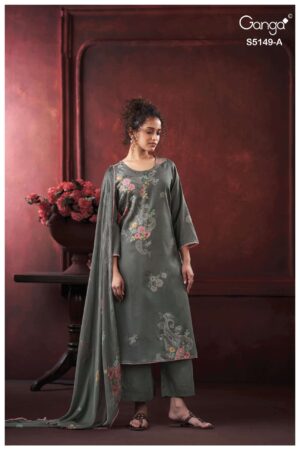 My Fashion Road Ganga Fashion Saamya Premium Cotton Satin Dress | S5149 – A