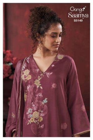 My Fashion Road Ganga Fashion Naila Pure Bemberg Silk Ladies Suit | S5122 – B