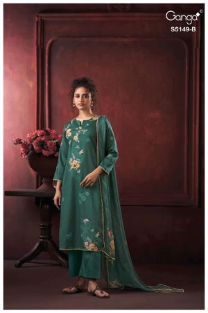 My Fashion Road Ganga Fashion Saamya Premium Cotton Satin Dress | S5149 – B