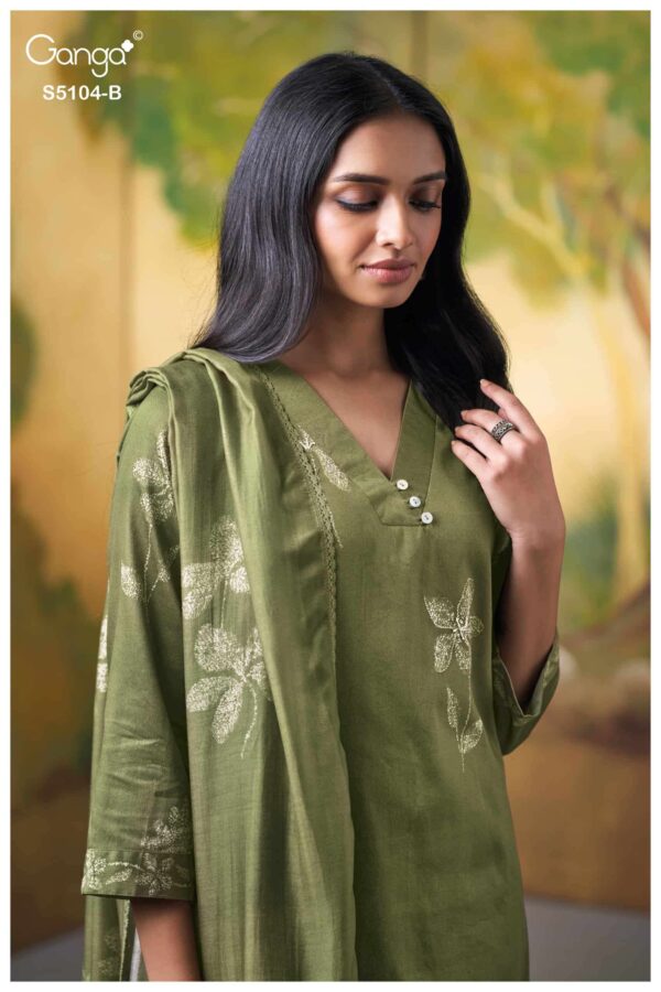 My Fashion Road Ganga Fashion Saidnya Fancy Cotton Satin Suit | S5104 – B