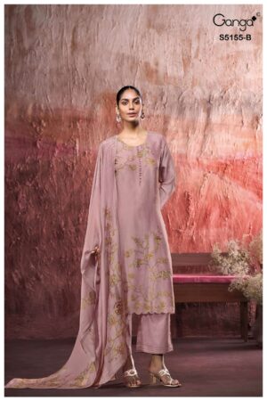 My Fashion Road Ganga Fashion Sayani Pure Bemberg Silk Ladies Suit | S5155 – B