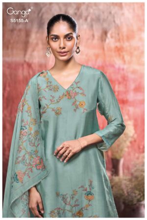 My Fashion Road Ganga Fashion Sayani Pure Bemberg Silk Ladies Suit | S5155 – A