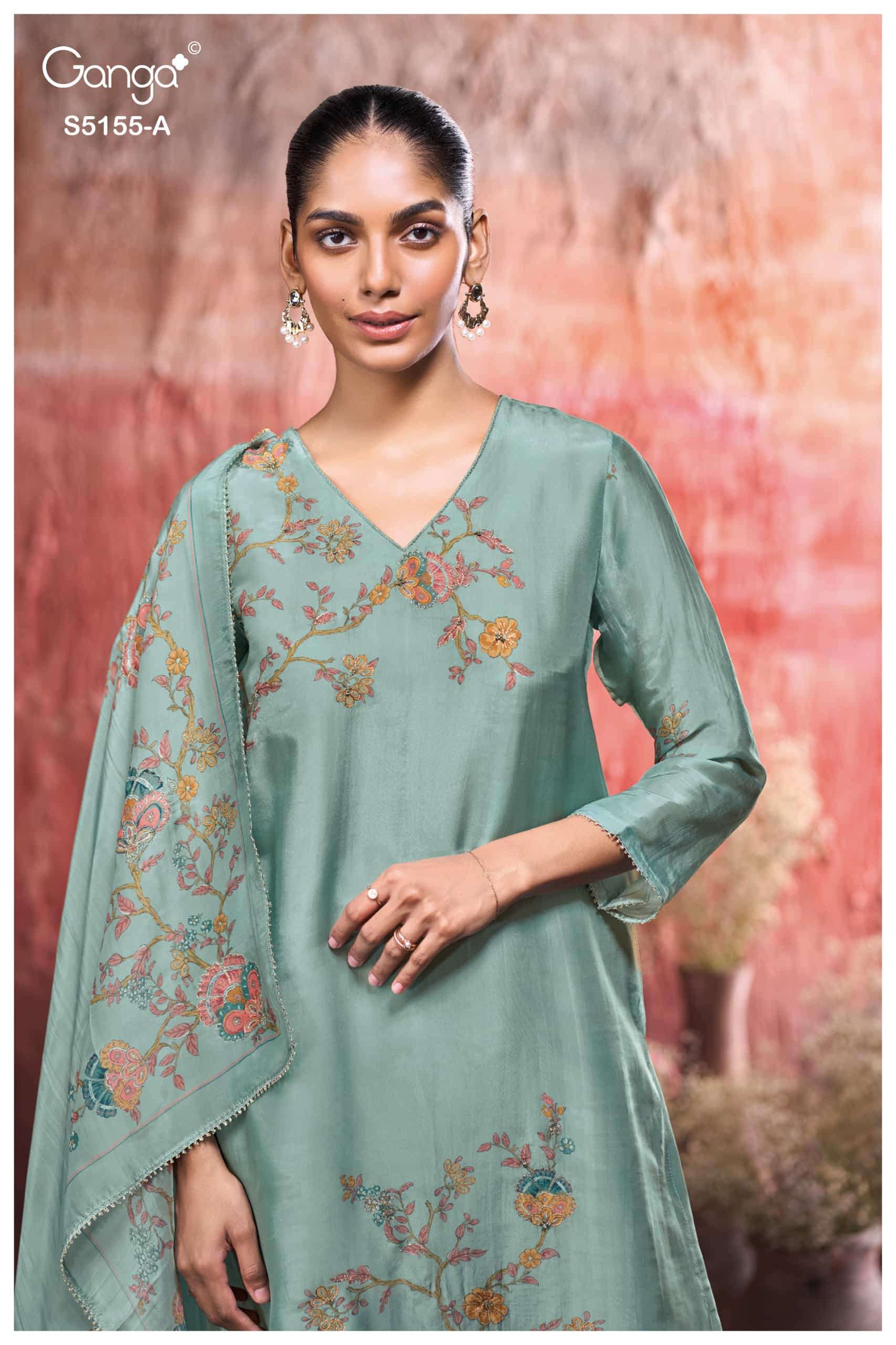 My Fashion Road Ganga Fashion Sayani Pure Bemberg Silk Ladies Suit | S5155 – A My Fashion Road Ganga Fashion Sayani Pure Bemberg Silk Ladies Suit | S5155 – A