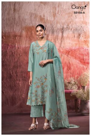 My Fashion Road Ganga Fashion Sayani Pure Bemberg Silk Ladies Suit | S5155 – A