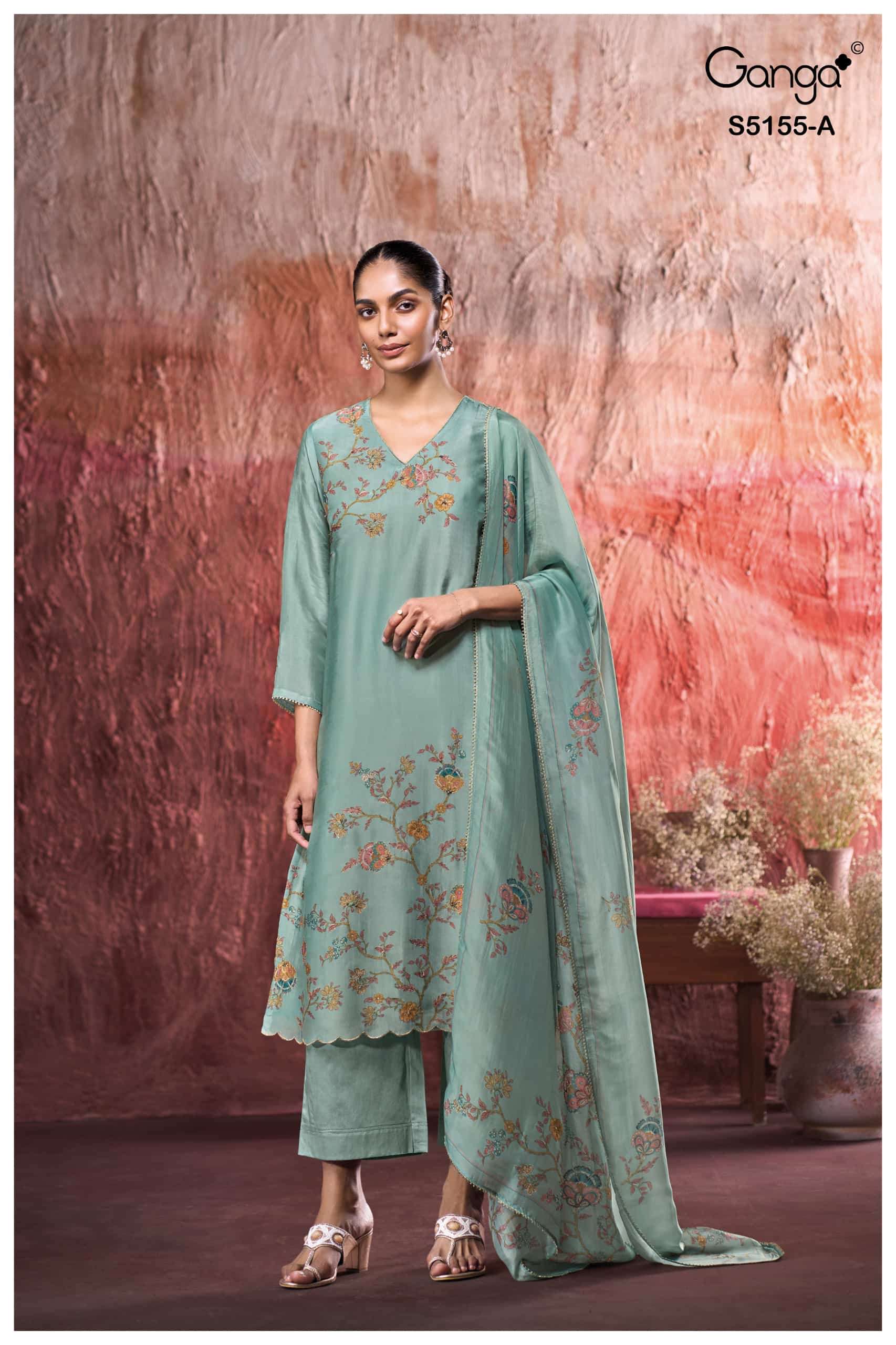 My Fashion Road Ganga Fashion Sayani Pure Bemberg Silk Ladies Suit | S5155 – A My Fashion Road Ganga Fashion Sayani Pure Bemberg Silk Ladies Suit | S5155 – A