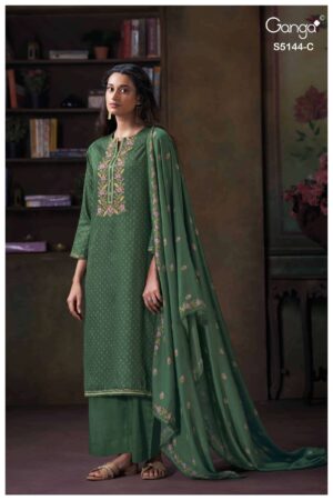 My Fashion Road Ganga Fashion Terrie Premium Cotton Satin Salwar Suit | S5144 – C
