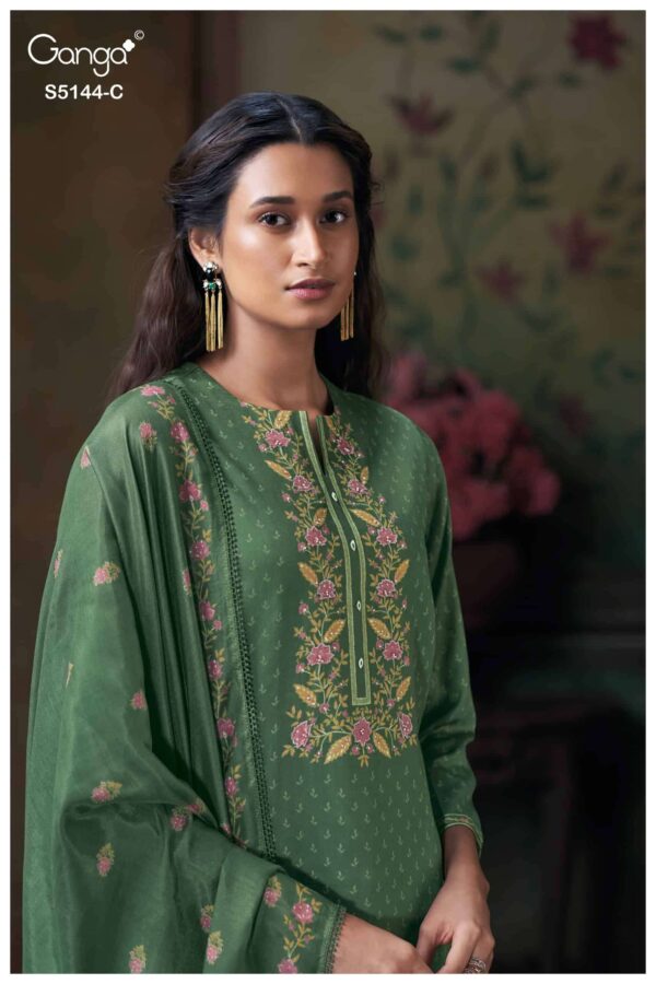 My Fashion Road Ganga Fashion Terrie Premium Cotton Satin Salwar Suit | S5144 – C
