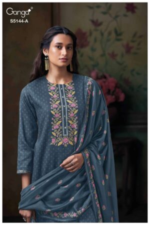 My Fashion Road Ganga Fashion Terrie Premium Cotton Satin Salwar Suit | S5144 – A