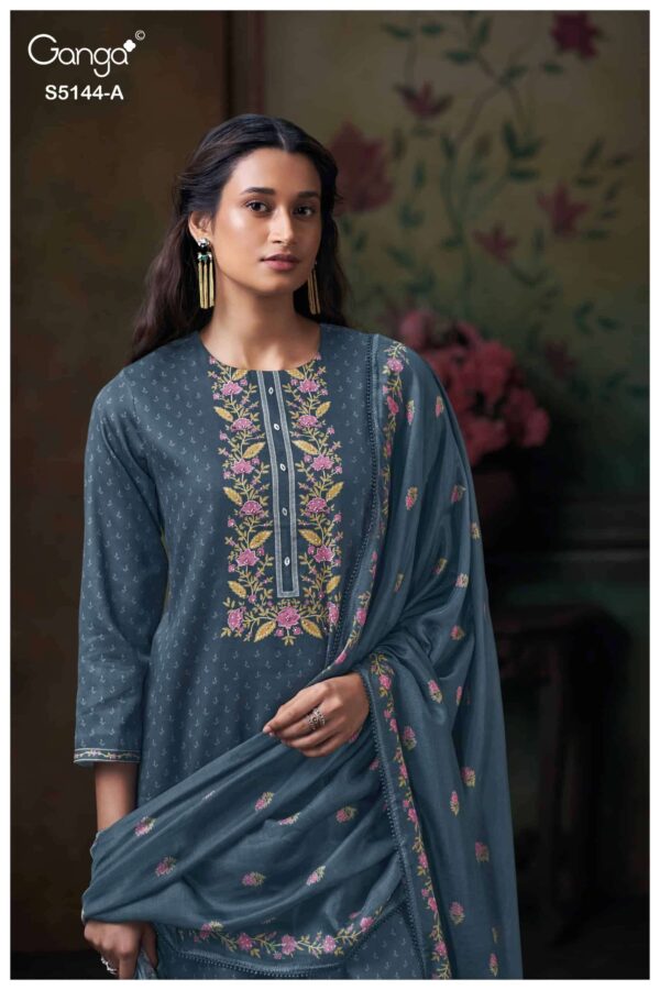 My Fashion Road Ganga Fashion Terrie Premium Cotton Satin Salwar Suit | S5144 – A