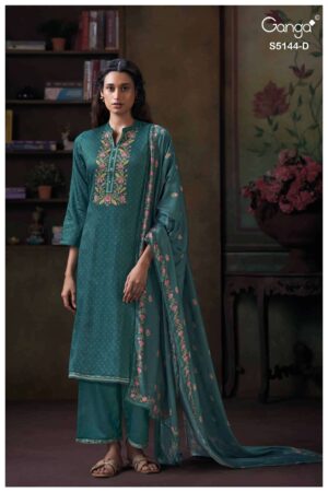 My Fashion Road Ganga Fashion Terrie Premium Cotton Satin Salwar Suit | S5144 – D