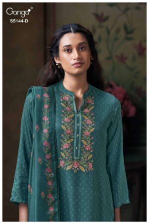 My Fashion Road Ganga Fashion Terrie Premium Cotton Satin Salwar Suit | S5144 – D