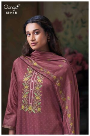 My Fashion Road Ganga Fashion Terrie Premium Cotton Satin Salwar Suit | S5144 – B