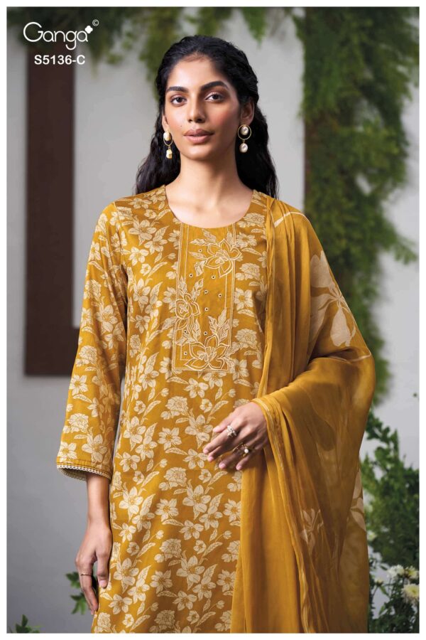My Fashion Road Ganga Fashion Tilotama Printed Cotton Satin Dress | S5136 – C